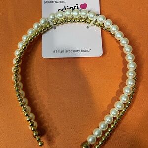 Scunci Gold and White Pearl Hairbands